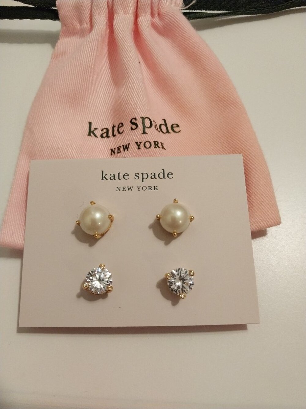 🌺kate spade earrings "Gum Drop" Pearl Dust Bag NWT🌺